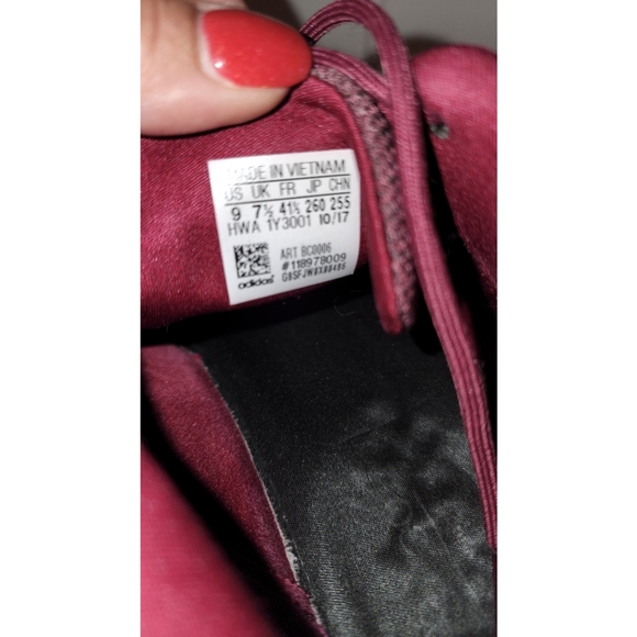 Womens Adidas cloud foam maroon size 9 shoes sneakers - Picture 6 of 6